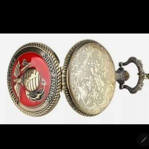 New Beautiful USMC United States Marine Corps ❤️ Pocket Watch. 2 Other Style…